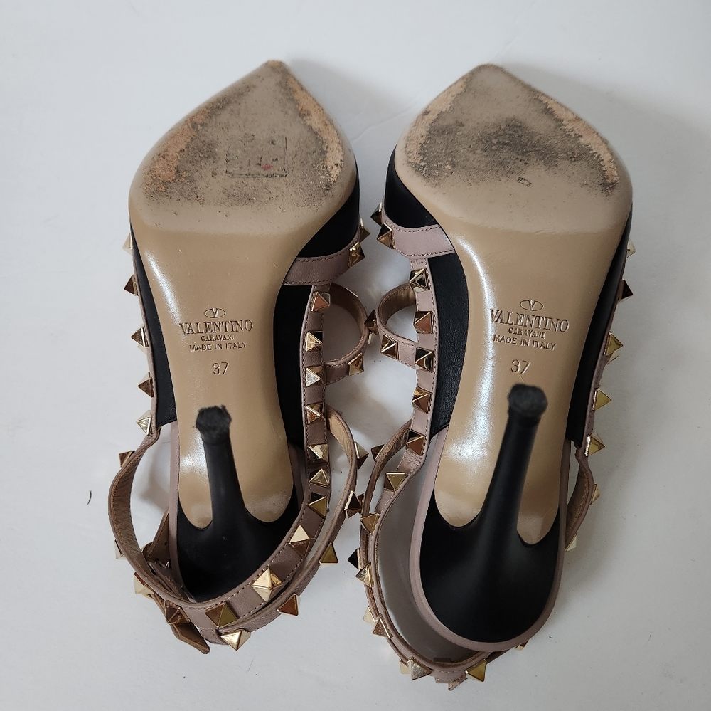 Valentino Rockstud Leather Slings shoes Size 7 - Picture 7 of 9